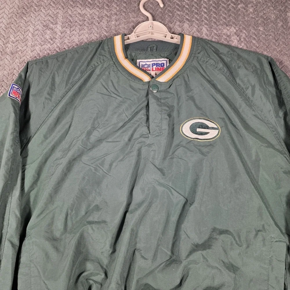 Vintage Starter Green Bay Packers Pullover Jacket Mens Medium Green Pro Line